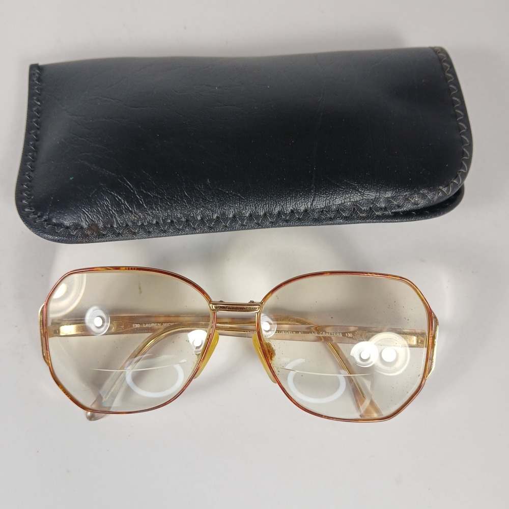 Vtg LensCrafters Lauren Michaels Wms 130 Eyeglasses Frame Italy Taupe/GEP 1006